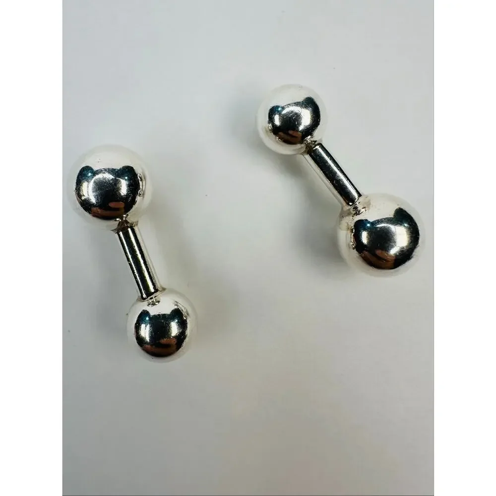 Sterling Silver Ball Cuff Links